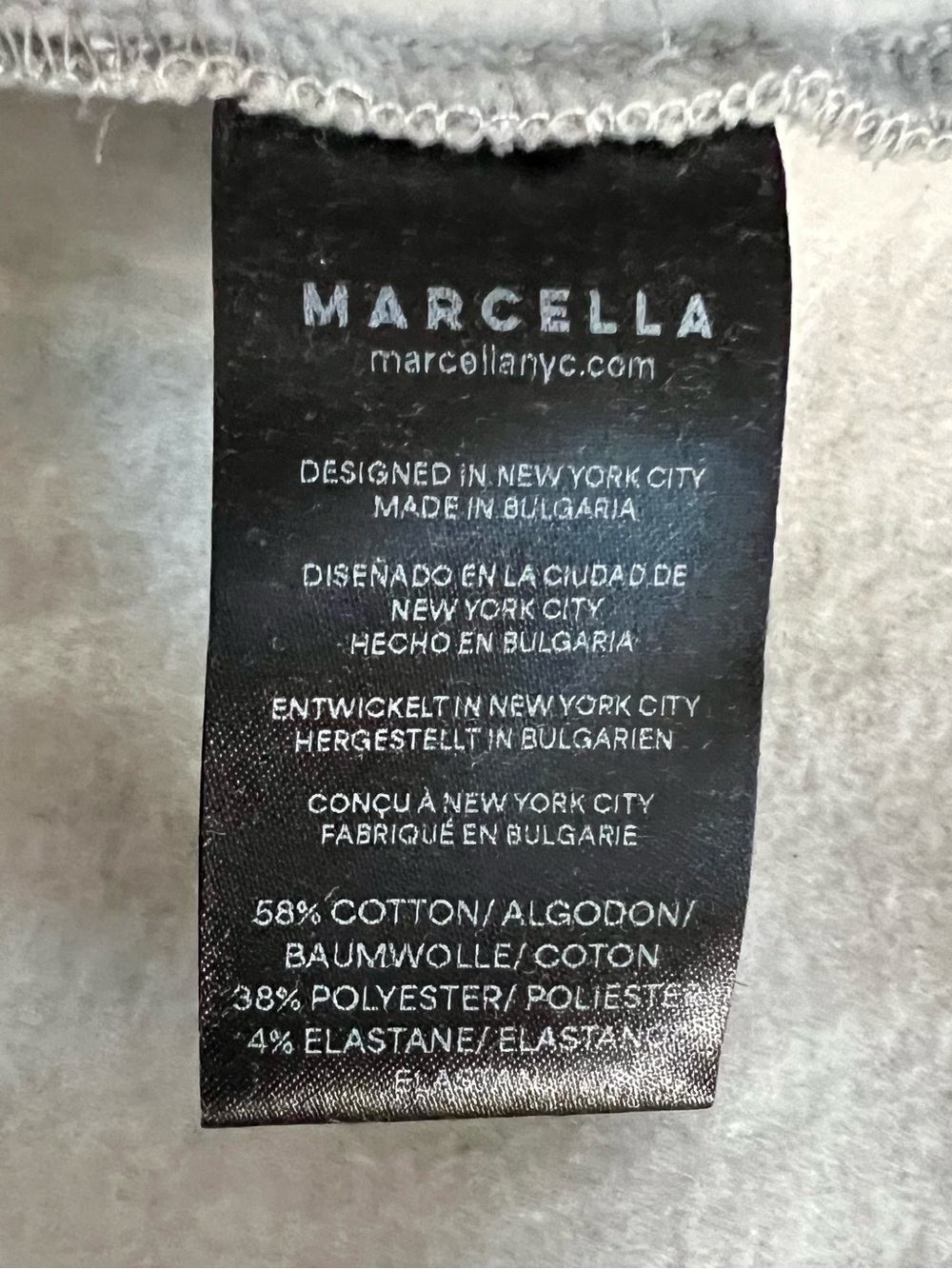 MARCELLA NYC Tompkins Melange Grey French Terry Hoodie Dress - Picture 8 of 12